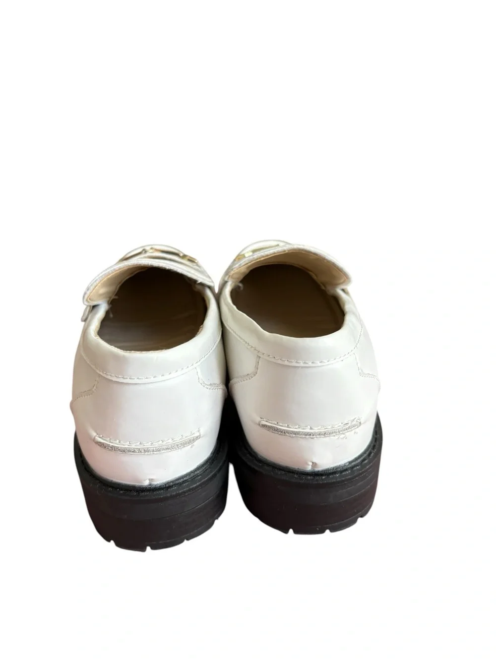 Sam Edelman SAM EDELMAN TULLY LUG SOLE LOAFERS IN WHITE GIRLS size 4